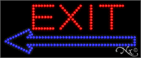 Exit with Left Arrow LED Sign - Regular Design