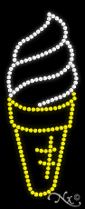 Ice Cream (White) - Vertical Design - LED Sign