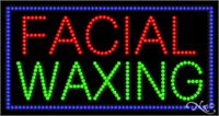 Facial Waxing with Blue Border - LED Sign