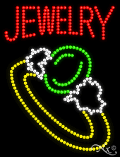 Jewelry with Ring Graphic - LED Sign - Regular Design