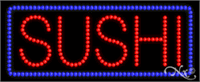 Sushi with Blue Border LED Sign - Regular Design