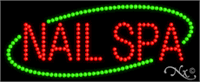 Nails - Spa (Green Oval) LED Sign - Regular Design