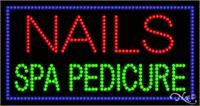 Nails Spa Pedicure with Blue Border - LED Sign - Regular Design