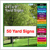 24 x 9 Yard Sign - Corrugated Plastic - 50 Signs