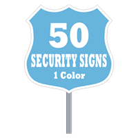Buy 50 Custom One Color Badge Shaped Security Signs