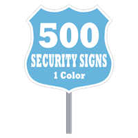 Buy 500 Custom One Color Badge Shaped Security Signs