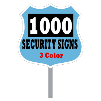 Security Yard Signs - Badge Shape 3 Color (Box of 1000)