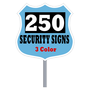Security Yard Signs - Badge Shape 3 Color (Box of 250)