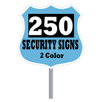 Buy 250 Custom Two Color Badge Shaped Security Signs