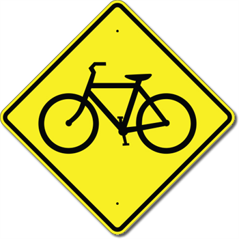 Bicycle Crossing Symbol Sign 24 x 24