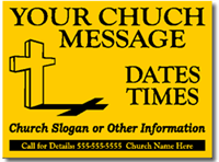 Church Yard Sign Design CH03 - One Click Kit - Cross Shadow Clip Art