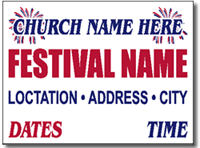 Two Color Church Yard Sign Template. Great for advertising Church Festivals