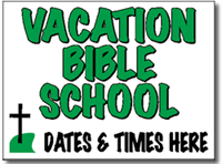 Two Color Church Yard Sign Template. Shown Medium Yellow & Dark Green.