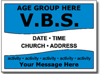 Two Color Church Yard Sign Template. Shown Process Blue & Black.