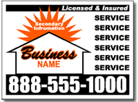 Construction Company Yard Sign Design CON05 - One Click Kit - With House
