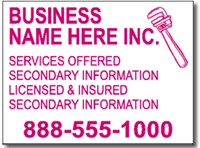 Contractor Yard Sign Design CON19 - One Click Kit - Plumbing Services Sign