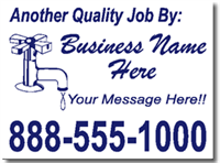 Contractor Yard Sign Template.  One Color Pluming Design.