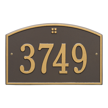 Cape Charles Standard Address Plaque Wall Sign - One Line - Bronze / Gold