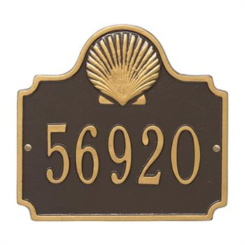 Conch Shell Address Plaque - One Line - Bronze / Gold