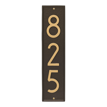 Delaware Modern Personalized Vertical Wall Plaque - Aged Bronze