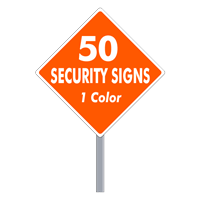 Buy 50 Custom One Color Diamond Shaped Security Signs