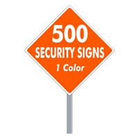 Buy 500 Custom One Color Diamond Shaped Security Signs