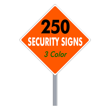 Security Yard Signs - Diamond Shape 3 Color (250 Per Box)