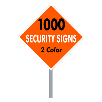 Buy 1000 Custom Two Color Diamond Shaped Security Signs