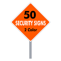 Buy 50 Custom Two Color Diamond Shaped Security Signs