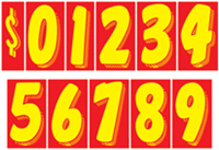 7 1/2 Inch Tall Red & Yellow Starter Kit - Windshield Numbering Kits