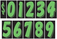 Windshiel Numbering Kit - Green on Black