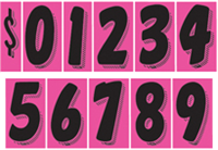 7 1/2 Inch Tall Hot Pink Starter Kit - Windshield Numbering Kit