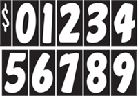 7 1/2 Inch Tall Black & White Starter Kit - Windshield Numbers