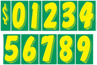 Green on Yellow Windshield Numbers. Great for Dealerships!