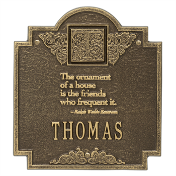 Emerson Standard Address Plaque Wall Sign - Antique Brass