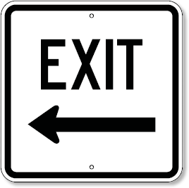 Parking Lot Exit with Left Arrow Sign - 18 x 18