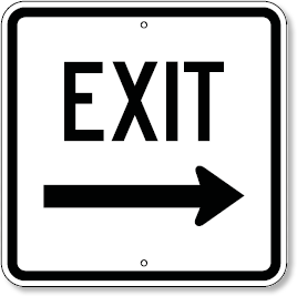 Parking Lot Exit with Right Arrow Sign - 18 x 18