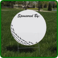 Golf Hole Sponsor Sign - Small Golf Ball - Blank