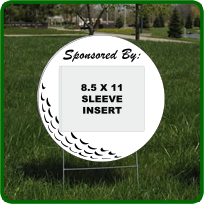 17 Inch Corrugated Plastic Small Golf Ball with Clear Sleeve  Reusable Small Golf Ball - Sponsor Sign with Clear Sleeve For Your Custom Sponsors.