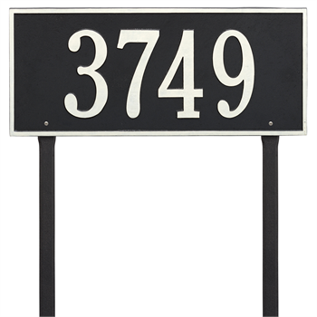 Hartford Estate Address Plaque Lawn Sign - One Line - Black / White
