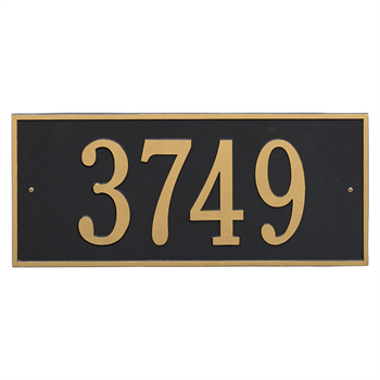 Hartford Estate Address Plaque Wall Sign - One Line - Black / Gold
