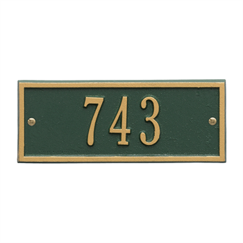 Hartford Petite Address Plaque Wall Sign - Green / Gold