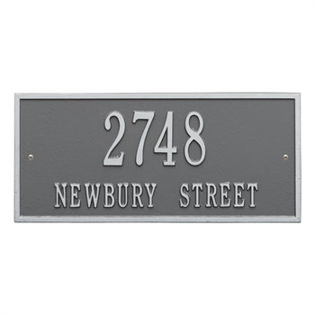 Hartford Standard Address Plaque Wall Sign - Two Line - Pewter / Silver