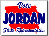 Iowa Political Yard Sign With Stands