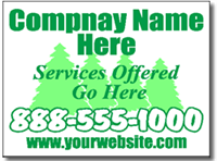 Lawn Care Yard Sign featuring Tree Clip Art