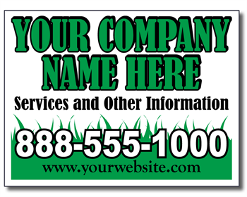 Lawn Care Two Color Sign - 25 Signs and Stakes 24x18