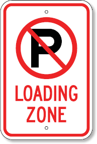 Loading Zone with No Parking Symbol