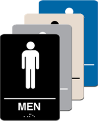 ADA Signage - Men Restroom Braille - 6'' x 9''
