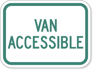 North Carolina Van Accessible Placard Sign