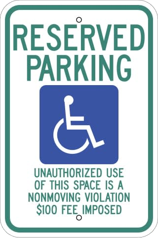 North Dakota Reserved Parking with Handicap Symbol Sign